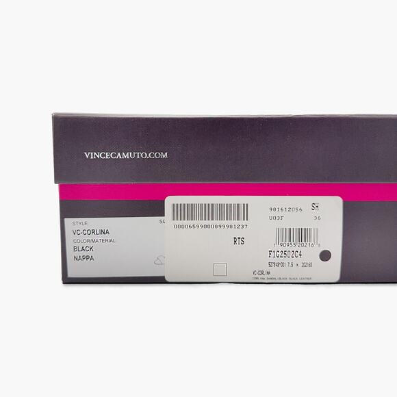 NIB VINCE CAMUTO "Corlina" Leather Open-Toe Ankle Strap Sandal (Black | 7.5M) - Picture 9 of 9